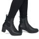 6. Damen-Ankle-Boots aus Leder mit Absatz, gefüttert, schwarz, Rieker 77651-00