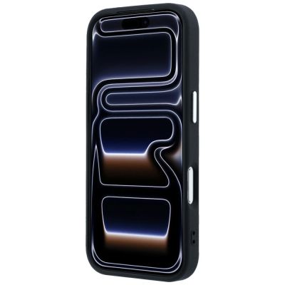 5. Guess MagSafe-Hülle mit genarbtem Dreieckslogo für iPhone 17 Pro / 18 Pro – Schwarz