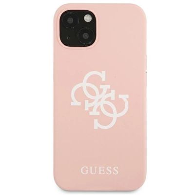3. Guess Silikonhülle mit 4G-Logo für iPhone 13 / 14 / 15 – Pink