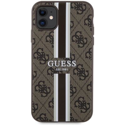 3. Guess 4G MagSafe-Hülle mit Printstreifen für iPhone 11 / XR – Braun
