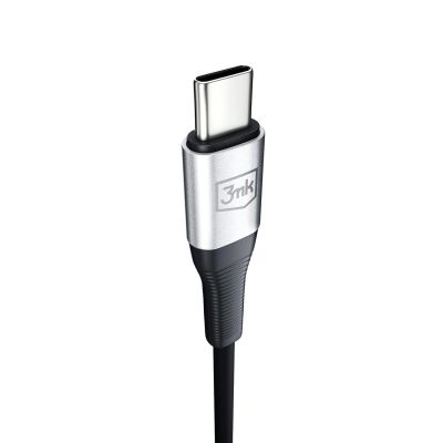 6. 3mk AUX-Miniklinkenkabel (3,5 mm) / USB-C-Kabel – silber
