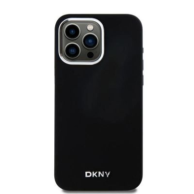 3. DKNY Flüssigsilikon-Hülle mit kleinem Metalllogo und MagSafe-Funktion für iPhone 14 Pro Max – Schwarz