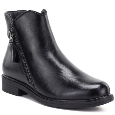 Damen-Lederstiefeletten, gefüttert, schwarz Potocki JE19485ac