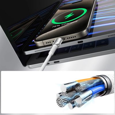 11. Joyroom S-A51 Cutting-Edge Series 60W USB-C - USB-C Kabel 1,2m - hellgrau