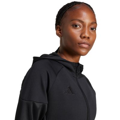 11. adidas Tiro 25 Hoodie mit durchgehendem Reißverschluss für Damen, Schwarz, JD9079