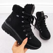 Wasserdichte, gefütterte Damen-Trekkingschuhe in Schwarz Rieker 48034-00