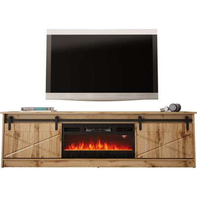 2. GRANERO TV-Schrank + Kamin 200x56,7x35 Wotan Eiche