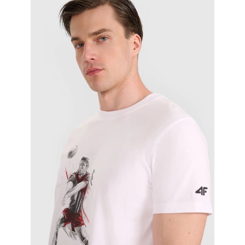 3. Herren-T-Shirt mit Volleyball-Print, Größe 4F 4FRAW25TTSHM3237-10S