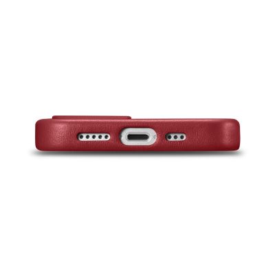 4. iCarer Case Lederhülle aus Naturleder für iPhone 14 Plus rot (kompatibel mit MagSafe)