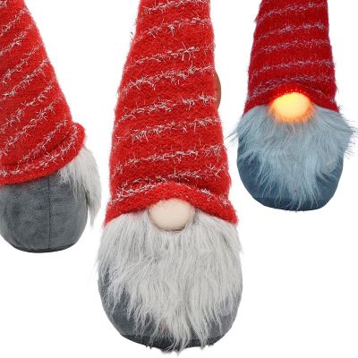 Gnok mit langem roten Hut und Glitzernase, 10 x 9 x 42 cm