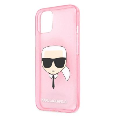 6. Karl Lagerfeld Glitzer Karl's Head Case für iPhone 13 mini - Pink