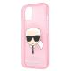 6. Karl Lagerfeld Glitzer Karl's Head Case für iPhone 13 mini - Pink