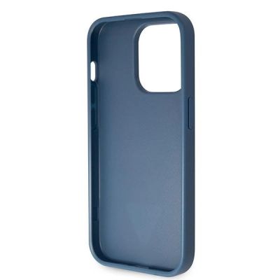 8. Guess Crossbody 4G Metall-Logo-Hülle für iPhone 14 Pro – Blau