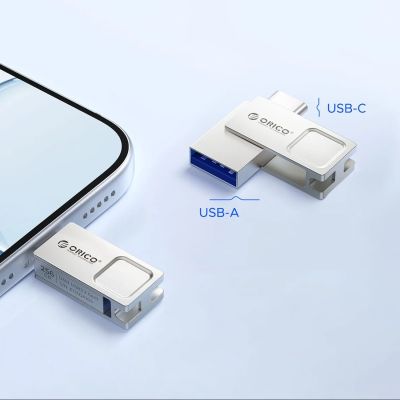 4. Orico U301 256 GB USB-A/USB-C USB 3.2 Gen 1 USB-Stick – Silber