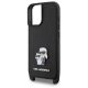 4. Karl Lagerfeld Saffiano Karl&Choupette Metal Pin CBDY Strap Case für iPhone 16 – Schwarz