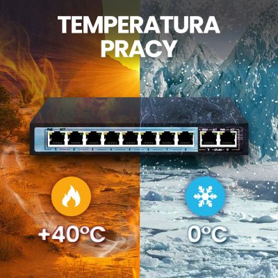 5. Extralink Switch PoE CERES 8x 100 Mbit/s PoE/PoE+, 2x RJ45 Uplink 100 Mbit/s, 96 W