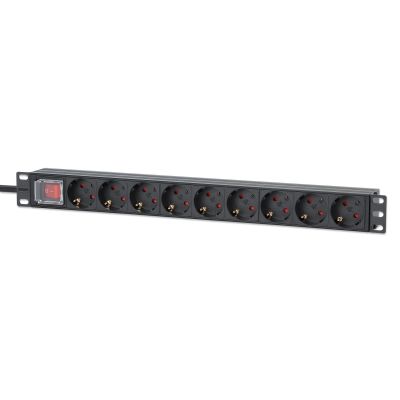 Intellinet 715133 PDU Stromverteilungseinheit 9 x Netzwerkanschlüsse 1U Schwarz