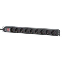 Intellinet 715133 PDU Stromverteilungseinheit 9 x Netzwerkanschlüsse 1U Schwarz