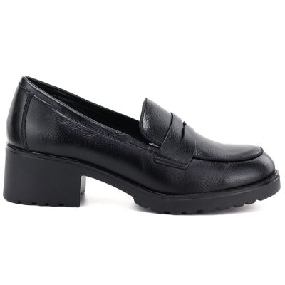 2. Schwarze Damen-Mokassins mit hohem Absatz, Potocki SZ12870