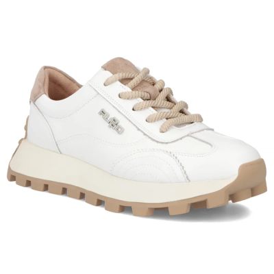 Leder-Plateau-Sneaker, weiß, Filippo DP7498