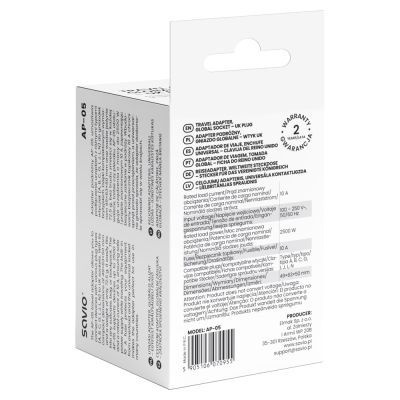 6. SAVIO Reiseadapter mit globaler Steckdose – UK-Stecker AP-05