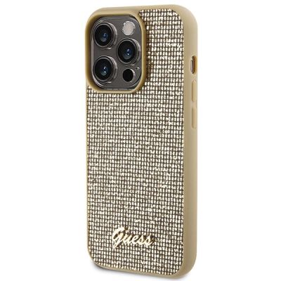 2. Guess Disco Metal Script Hülle für iPhone 15 Pro – Gold
