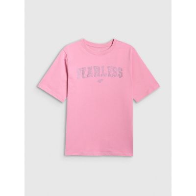7. Locker geschnittenes Mädchen-T-Shirt mit Aufdruck 4F 4FJRSS26TTSHF3453-56S