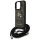 5. Guess 4G Big Logo Cord Stap Crossbody Case für iPhone 16 Pro Max Braun