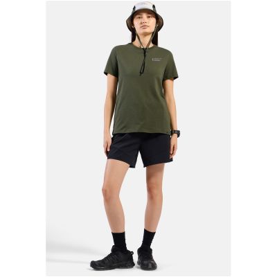 6. Damen-Kurzarmshirt ODLO T-Shirt Crew Neck S/S COTTON BLEND UNLIMITED, grün