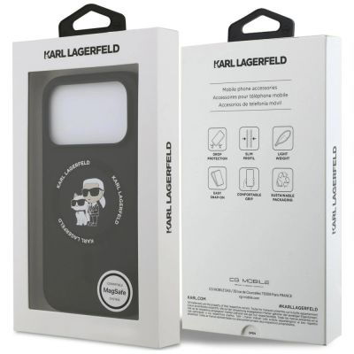 8. Karl Lagerfeld Silicone Karl&Choupette Ring MagSafe Hülle für iPhone 18 Pro Max / 17 Pro Max – schwarz