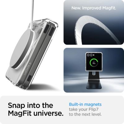 16. Spigen AirSkin Mag MagSafe Case für Samsung Galaxy Z Flip 7 - Klar und Weiß