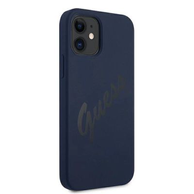 4. Guess GUHCP12SLSVSBL iPhone 12 mini 5.4" blau/blau Hardcase Script Vintage
