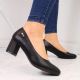 5. Sergio Leone W SK314A schwarze Pumps mit dekorativem Blockabsatz