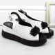 6. Filippo W PAW529B Keilsandalen aus Leder mit Perlen Weiß