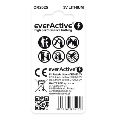 2. EVERACTIVE MINI CR2025 LITHIUM-AKKU, 2er-Blisterpackung CR20252BL