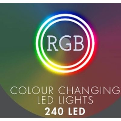 36. Weihnachtsbaumbeleuchtung, Lichtvorhang für den Außenbereich/Innenbereich, 240 LEDs, 600 x 60 cm, mit Fernbedienung, RGB-Farben