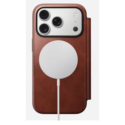 3. NOMAD Modern Leather Folio - MagSafe-kompatible Lederhülle für iPhone 17 Pro, Horween-Leder (Old Dublin)