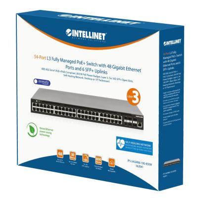 7. Intellinet 562041 Managed Network Switch L3 Gigabit Ethernet (10/100/1000) PoE-Unterstützung Schwarz