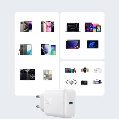 14. Joyroom JR-TCF24 USB-C PD 30W QC SFC Netzwerkladegerät – Weiß + 1 m USB-C-Kabel