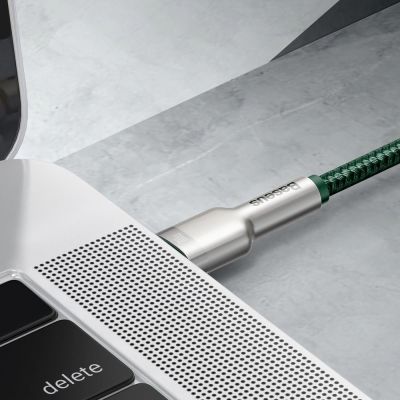 9. Baseus Cafule Series Metal Data USB-C / USB-C PD QC SCP 100W 5A 2 m Kabel - Grün