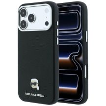 Karl Lagerfeld MagSafe-Schutzhülle mit genarbtem Karl-Kopf-Motiv für iPhone 18 Pro Max / 17 Pro Max – Schwarz