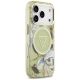 4. Guess IML Glitter Flowers Dreieckige MagSafe Hülle für iPhone 17 Pro Max - Grün