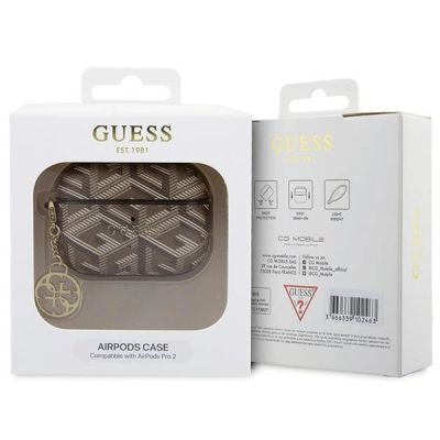 4. Guess GUAP2PGCE4CW Hülle für AirPods Pro 2 Cover - brauner GCube Charm