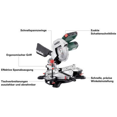 6. METABO 9167475 Gehrungssäge KS 216 M/1350W /LASER 120 x 60mm (N)