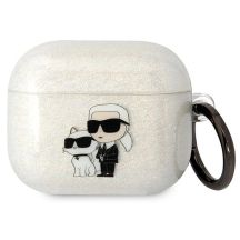 Karl Lagerfeld KLA3HNKCTGT Airpods 3 Hülle transparent Gliter Karl&Choupette