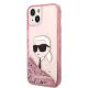 2. Karl Lagerfeld Glitzer Karl's Head Hülle für iPhone 14 Plus – Rosa