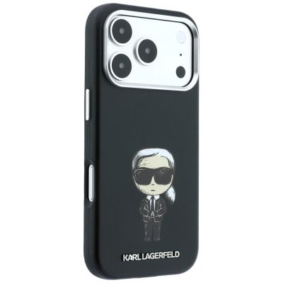 5. Karl Lagerfeld Smooth Ikonik Sketch MagSafe Hülle für iPhone 18 Pro / 17 Pro - Schwarz