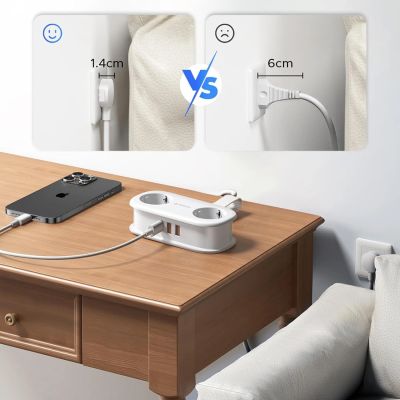 5. Orico APP 15,5W 5-in-1 Steckdosenleiste (2x AC + 2x USB-A + 1x USB-C) – Weiß