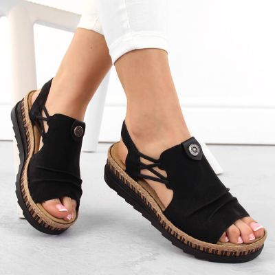 9. Bequeme Rieker W RKR677 schwarze Sandalen