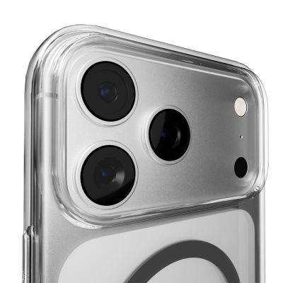 6. Puro Lite Mag TPU+PC Hülle kompatibel mit MagSafe für iPhone 17 Pro - Transparent mit grauem Ring